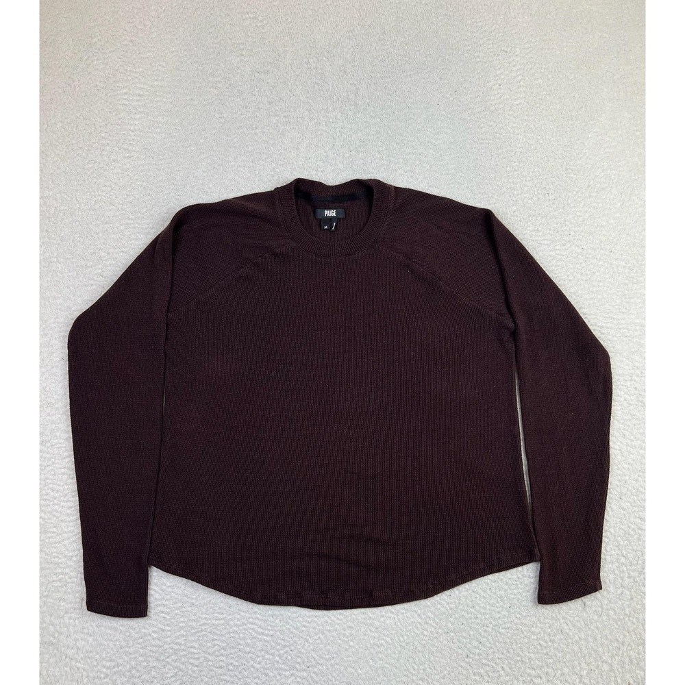 Paige Sweater Mens Medium Burgundy Long Sleeve Thermal Knit Pullover Casual Top